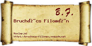 Bruchács Filomén névjegykártya